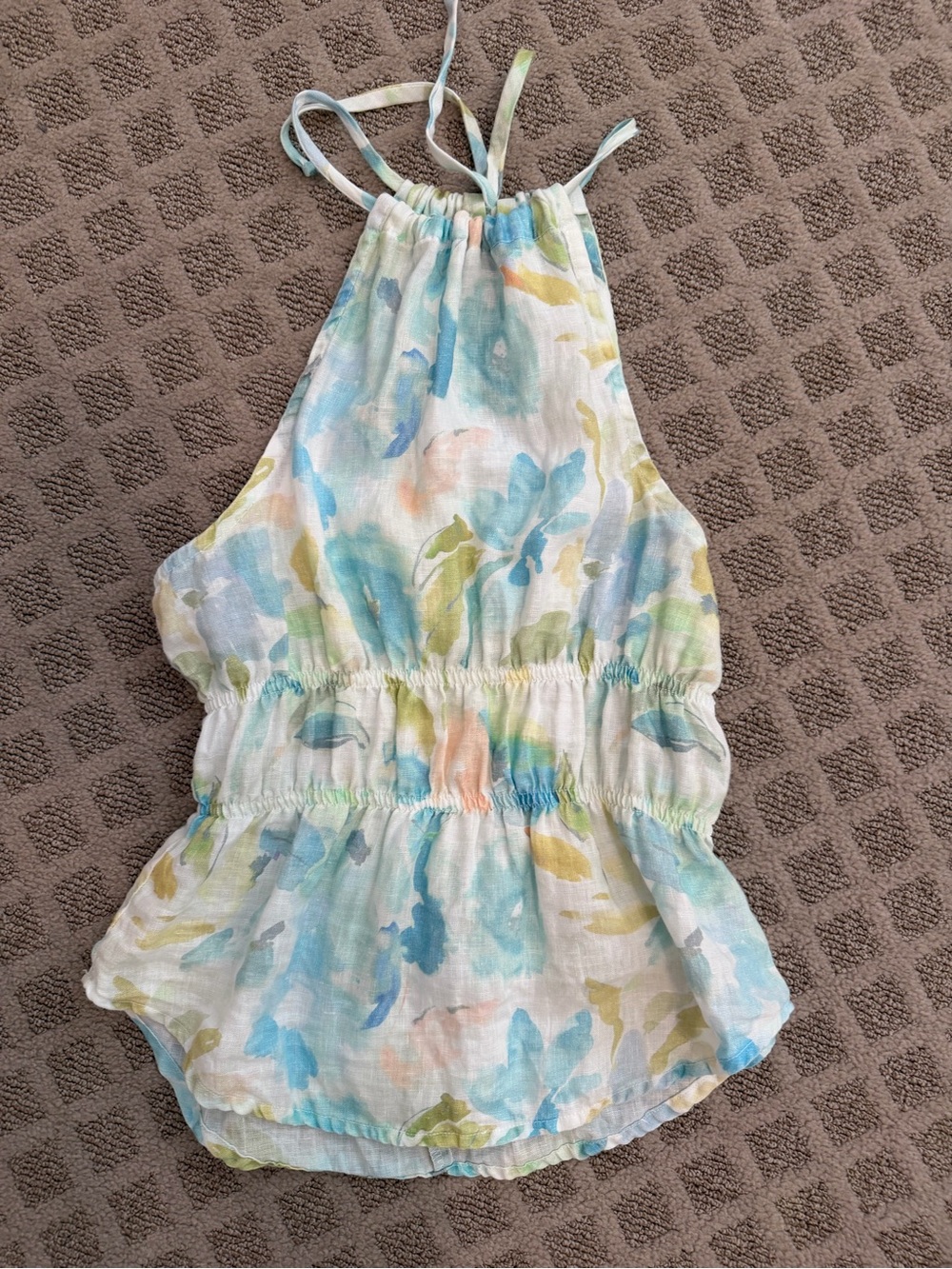 Bella Dahl Pastel Floral Halter Tank Top in Blue, Green, Peach